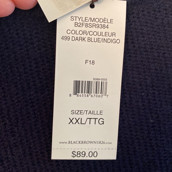 NET Black Brown  lambs wool dark navy sweater - Picture 4 of 9